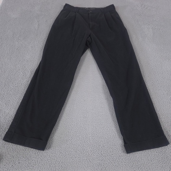 Polo Ralph Lauren Other - VINTAGE Polo Ralph Lauren Pants Mens 34x32 Black Hammond Cotton Pleated 90s Y2K